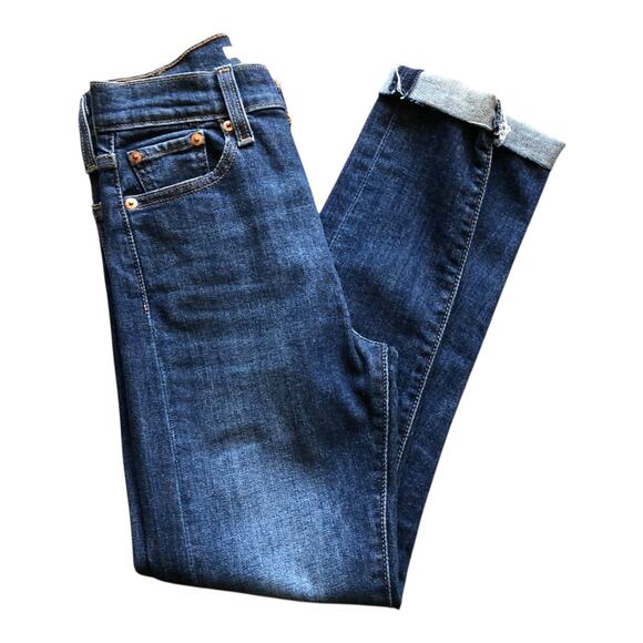 Levi's Blue Denim Jeans Wedgie Skinny High Rise Stretch Women's Size 24 - Picture 3 of 16